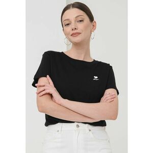 Tricou de bumbac cu decolteu la baza gatului imagine