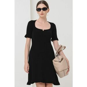 Rochie midi striata cu decolteu amplu imagine