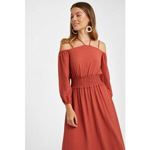 Rochie midi cu decupaje pe umeri imagine