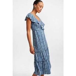 Rochie cu decolteu in V si model in dungi imagine