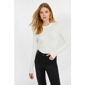 Pulover striat cu decolteu rotund imagine