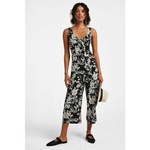 Salopeta cu decolteu in V si model floral imagine