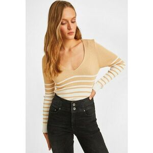 Pulover striat slim fit cu model in dungi imagine