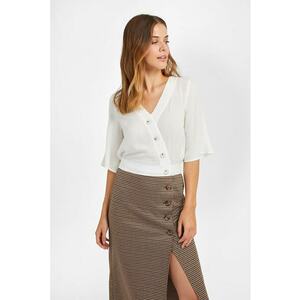 Bluza crop cu nasturi asimetrici imagine