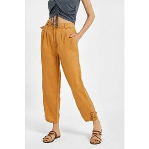 Pantaloni din lyocell cu talie medie - croiala dreapta si pliuri imagine