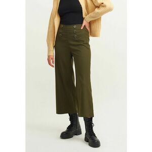 Pantaloni crop cu croiala ampla imagine