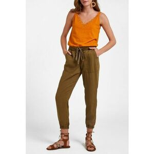 Pantaloni din lyocell cu snur de ajustare si buzunare supradimensionate \ imagine