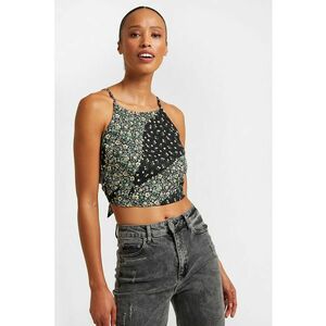 Top crop cu imprimeu floral imagine