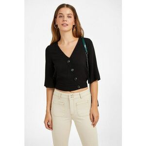 Bluza crop cu nasturi asimetrici imagine