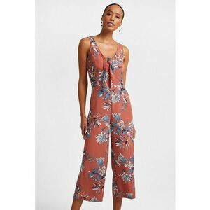 Salopeta cu decolteu in V si model floral imagine