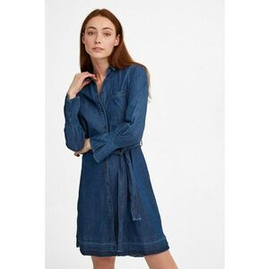 Rochie-camasa din denim cu cordon in talie imagine