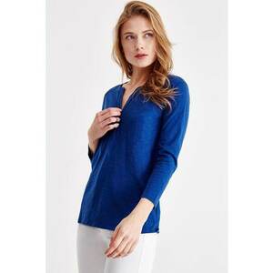 Bluza din bumbac cu fenta cu nasturi imagine