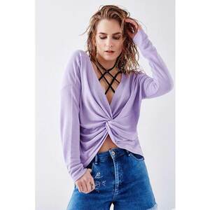 Pulover cu detaliu drapat imagine