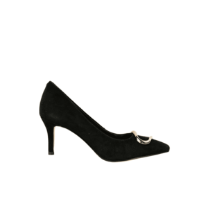 Pantofi eleganti - dama - JI50047A negru - piele intoarsa - cu toc imagine