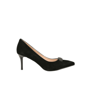 Pantofi eleganti - dama - JI70005A negru - piele intoarsa - cu toc imagine
