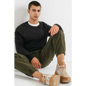 Pulover din bumbac cu decolteu la baza gatului imagine