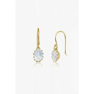 Cercei placati cu aur de 14K si decorati cu piatra lunii 2 Microns imagine