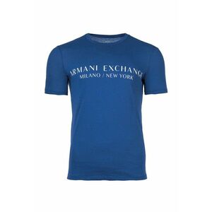 Tricou de bumbac cu decolteu la baza gatului si imprimeu logo imagine