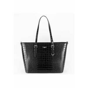 Geanta mare neagra cu imprimeu reptila X9527 M13 18062 imagine