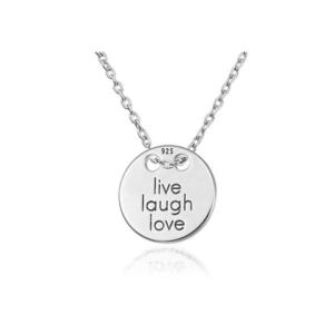 Colier Argint 925 placat cu rodiu - Live - laugh - love imagine