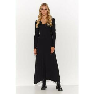 Rochie maxi evazata cu decolteu in V imagine