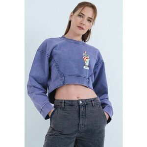 Bluza de trening crop cu imprimeu grafic imagine