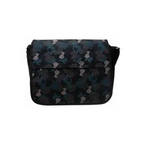 Geanta crossbody neagra - poliester - pentru laptop 14"" - cu 3 buzunare imagine