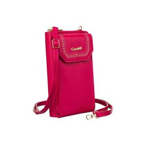 Geanta crossbody magenta - 2 in 1 - cu fermoar - cu curea reglabila imagine