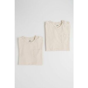 Set de tricouri uni cu buzunar pe piept - 2 piese imagine