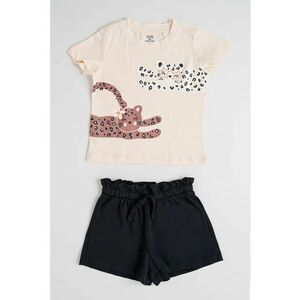 Set de tricou cu imprimeu si pantaloni scurti - 2 piese imagine