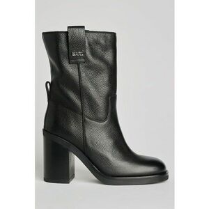 Botine de piele cu toc masiv imagine