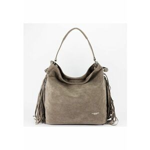 Geanta taupe cu franjuri F7518 M4 18061 imagine