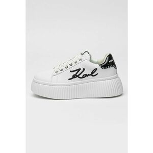 Pantofi sport flatform din piele cu logo brodat imagine