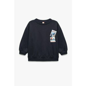 Bluza de trening cu imprimeu grafic si decolteu la baza gatului imagine