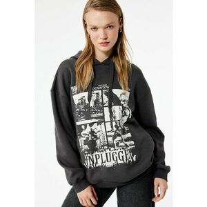 Hanorac cu imprimeu si maneci cazute imagine