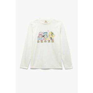 Bluza cu decolteu la baza gatului si animal print imagine