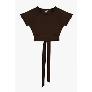 Tricou crop cu prindere la terminatie imagine