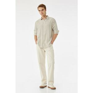 Camasa regular fit din bumbac cu model in dungi imagine