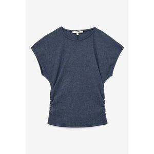 Tricou cu decolteu rotund si fronseuri laterale imagine