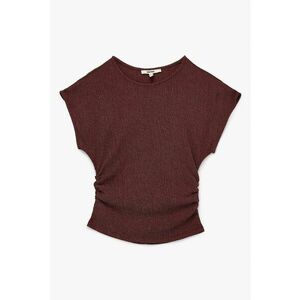 Tricou cu decolteu rotund si fronseuri laterale imagine