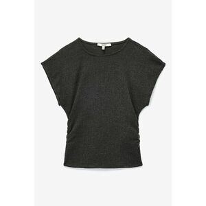 Tricou cu decolteu rotund si fronseuri laterale imagine