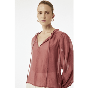 Bluza din amestec de lyocell cu snururi imagine