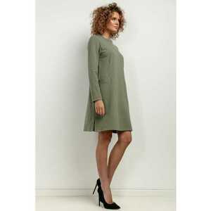 Rochie sport cu maneci lungi si buzunare T412 verde imagine