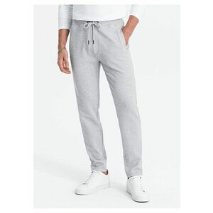 Pantaloni texturati cu snur in talie - imagine