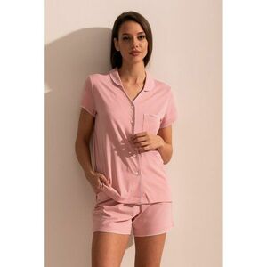 Pijama din amestec de bambus cu buzunar aplicat si maneci scurte Gigi imagine