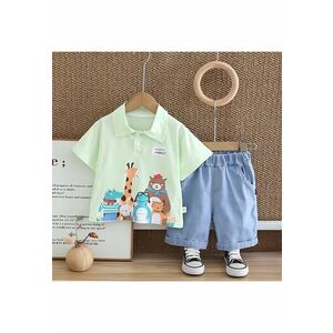 Compleu Baieti Verde cu Animalute Iustin imagine