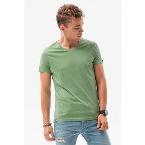 Tricou de bumbac cu decolteu in V imagine