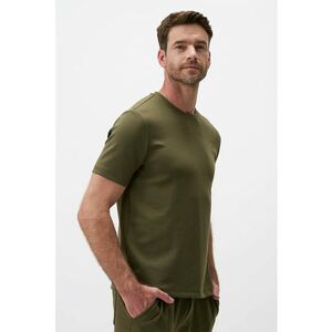 Tricou din amestec de modal cu decolteu la baza gatului imagine