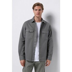 Jacheta de denim cu buzunare pe piept imagine