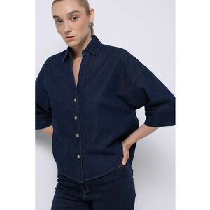 Camasa lejera de denim cu maneci ample imagine